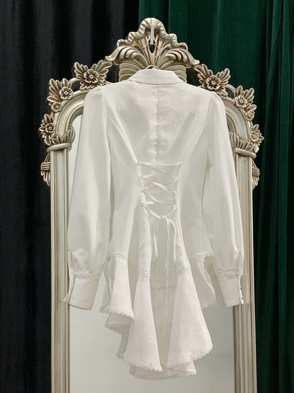 Little Dipper - Cold Rice - Ouji Lolita Shirt With Spiderweb Pattern in Several Versions