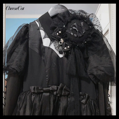 CheeseCat - Handmade Gothic Lolita Hat Anthony Cake Bow Lolita Hearwear