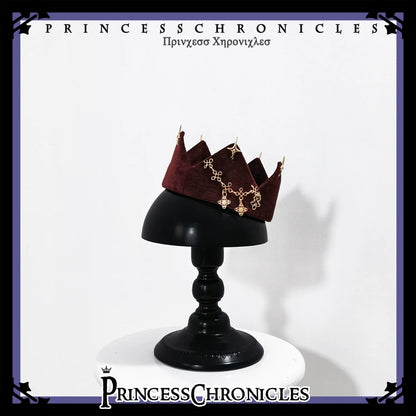 Princess Chronicles - Hare Hunter - Ouji Lolita Retro Red Crown With Cross Star