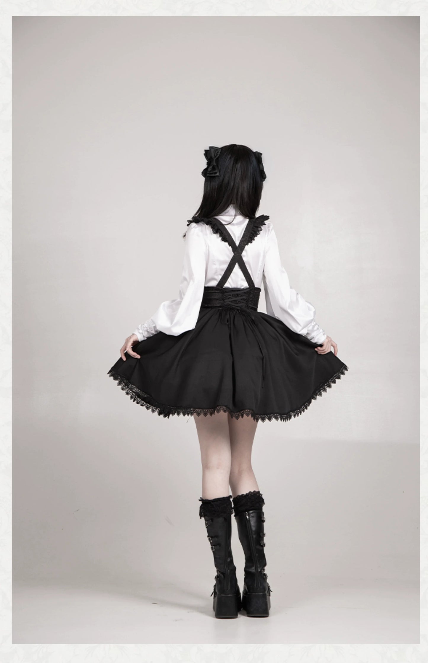 With PUJI - Thorny Night - Gothic Lolita Bust-supporting Skirt With Removable&Adjustable Strap