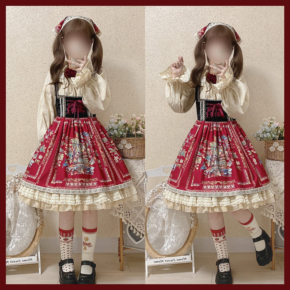 Miss Point - Praise of Abundance - Bavarian Velvet Lolita Jumper Dress
