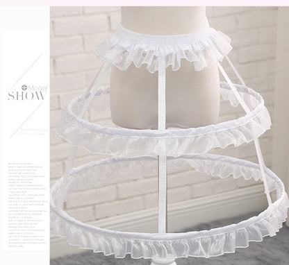 Manyiluo - Adjustable Lolita Petticoat Fish-bone Hollow-out Pannier
