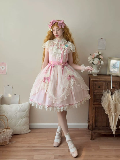 Uncle's Workshop - Fluttering Cherry Spring Strings - Cotton Sweet Lolita JSK Dress