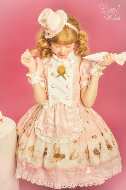 CutieVolta - Blissful Confectionery - Sweet Lolita OP Dress Bear Print JSK