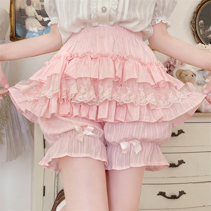 Sugar Girl - Cotton Sweet Lolita Bloomers, Tiered Ruffle