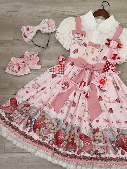 Polaris Lolita - Rabbit Berry Gift Box - Sweet Lolita JSK Pink Lolita Dress