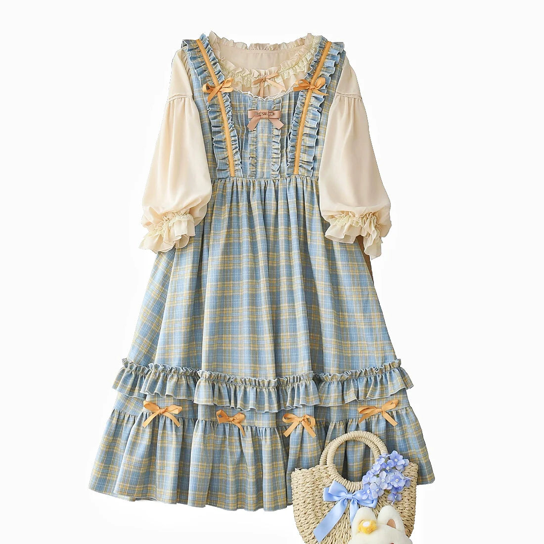 EESSILY - Green Fairy Tales - Classic Lolita Plaid JSK Plus Size Lolita Dress