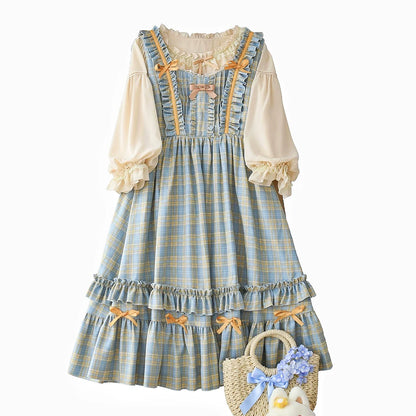 EESSILY - Green Fairy Tales - Classic Lolita Plaid JSK Plus Size Lolita Dress