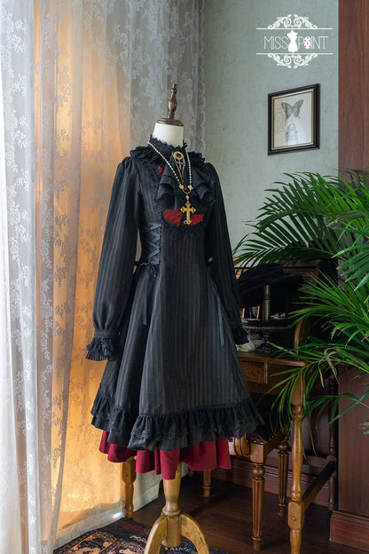 Miss Point - Perintz Manor - Gothic Lolita OP Long Sleeve Retro Lolita Dress