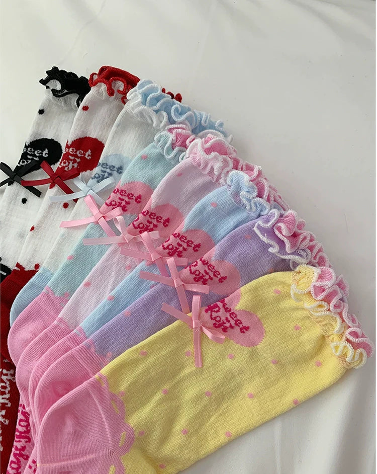 Roji Roji - Sweet Lolita Socks Cute Lolita Short Socks With Polka Dot