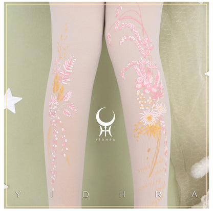 Yidhra - Vintage Flower Printed Panty-hose Spring Summer