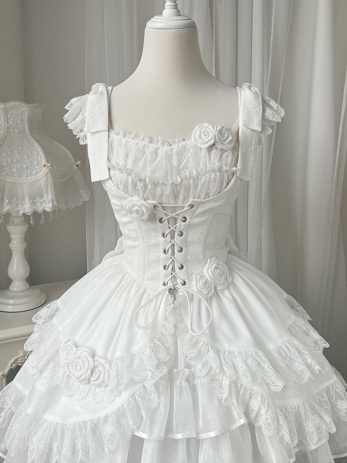 Your princess - Sweet Lolita White Princess Flounce Hemline OP