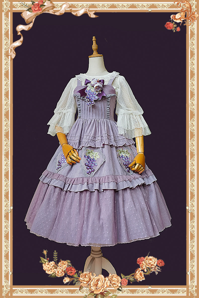 Infanta - Grape Manor - Country Lolita JSK Suit with Grape Embroidery
