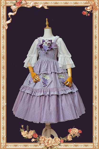 Infanta - Grape Manor - Country Lolita JSK Suit with Grape Embroidery