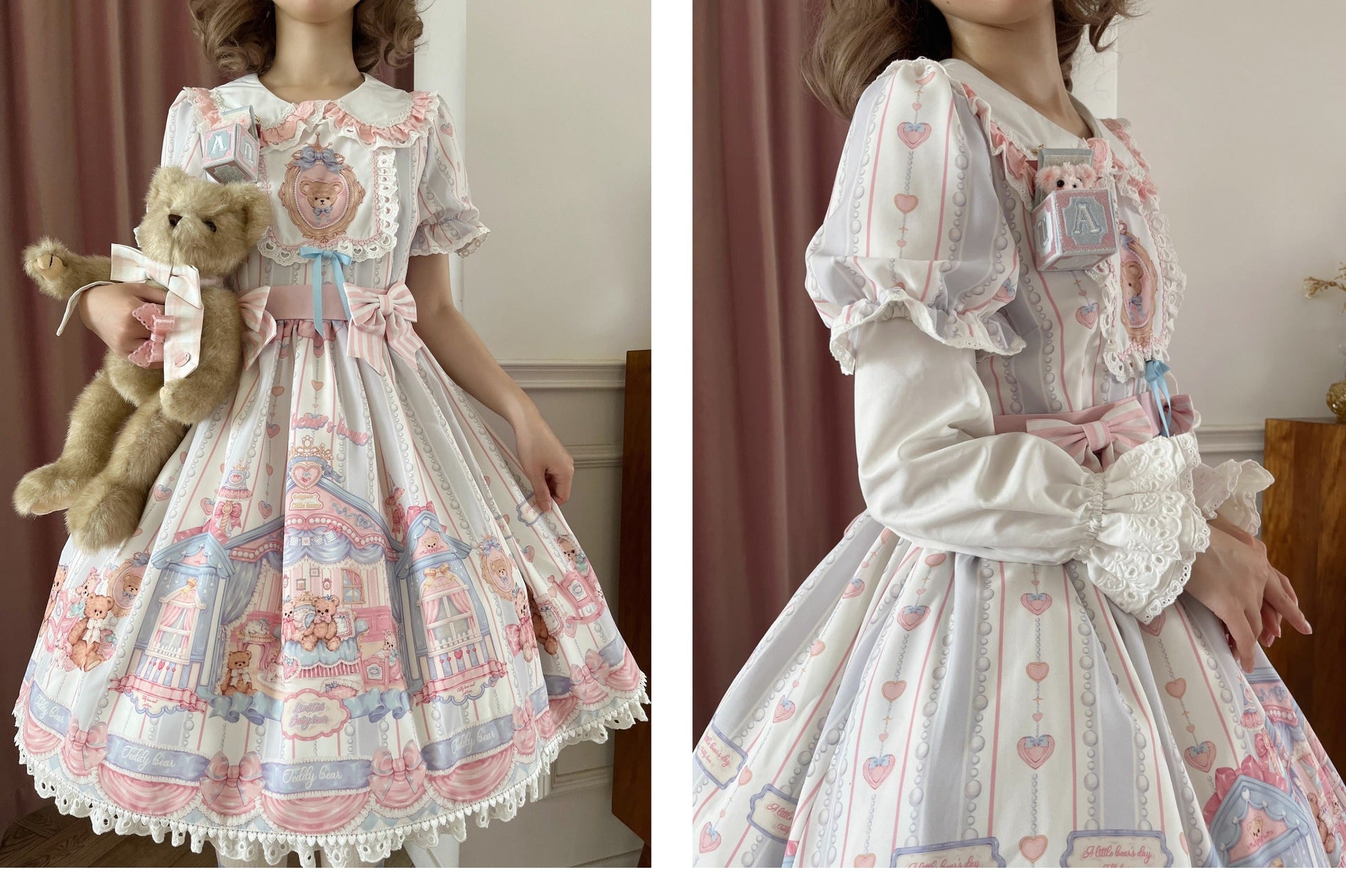 Eternity Spring - Barbie Bear - Sweet Lolita Bear Print JSK and OP
