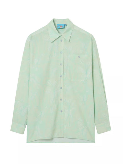 Butterfly print loose long sleeve shirt【s0000006553】