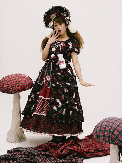 Miss Point - Forest Berry Bunny - Sweet Lolita Plaid Skirt Tiered Ruffles Spring SK