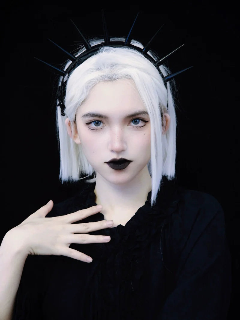 Strange Sugar - Punk Gothic Lolita KC Faux Leather Rivet Hair Accessories