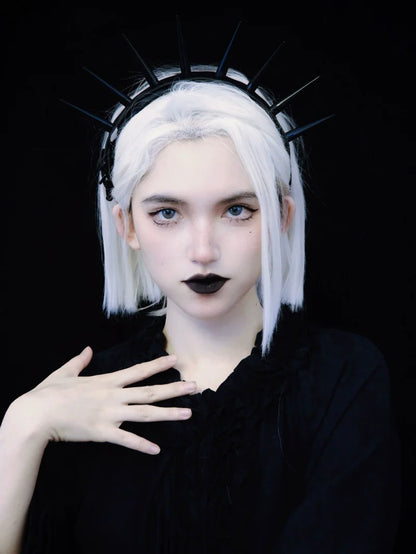 Strange Sugar - Punk Gothic Lolita KC Faux Leather Rivet Hair Accessories