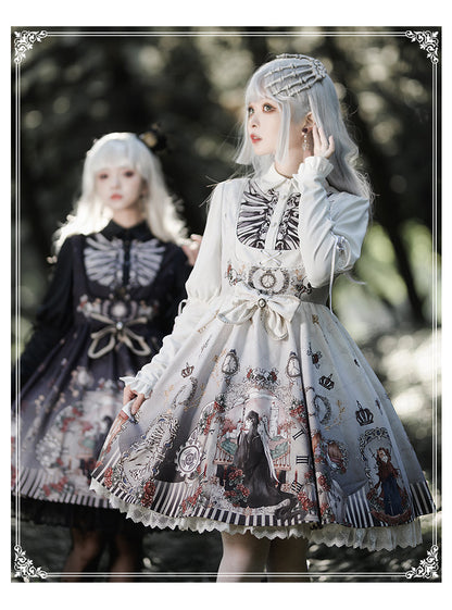 YingLuoFu - Black Fairytale - Gothic Twins Lolita JSK