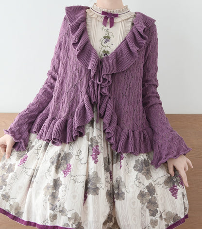 MIST - Sunset Bouquet - Elegant Lolita Cardigan, Flounce Hem