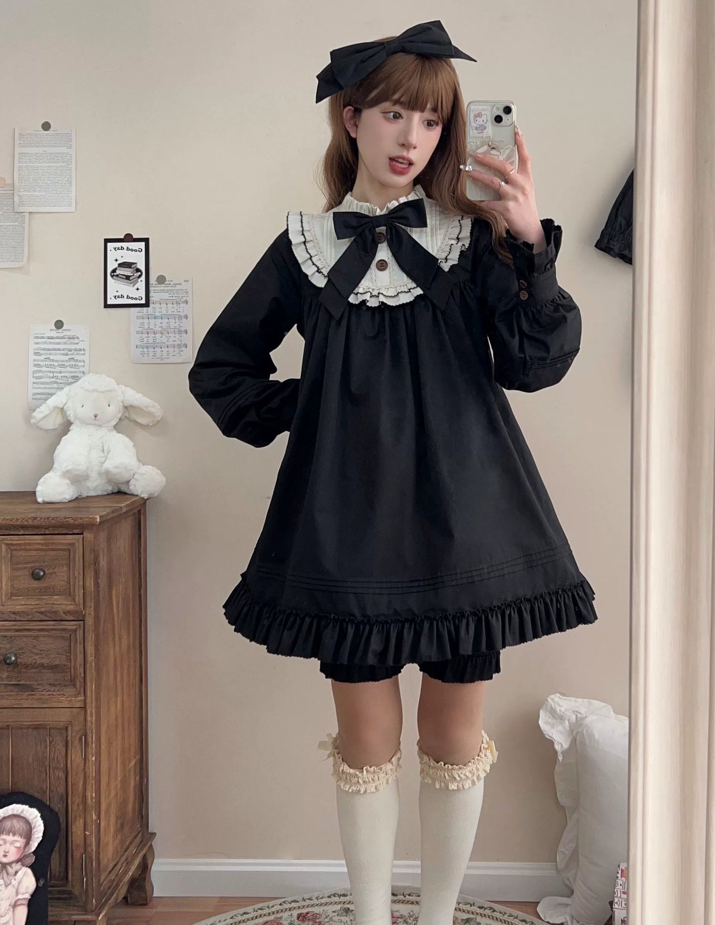 Uncle's Workshop - Lullaby - Cotton Lolita OP Dress Kawaii Lolita Bloomers