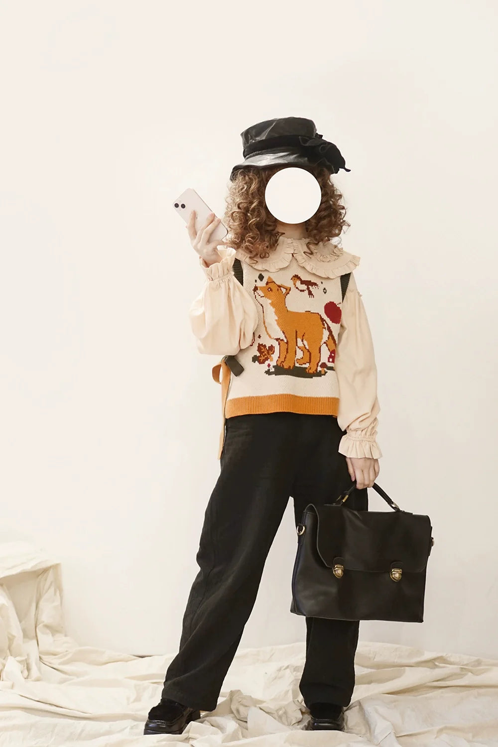 Miss Point - Chubby Fox in the Forest - Kawaii Lolita Vest Customized Lolita Sweater