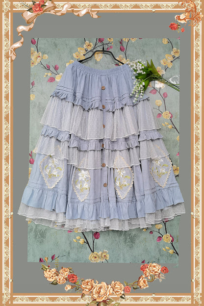 Infanta - Melaleuca Lily - Embroidery Country Lolita Blouse and Skirt