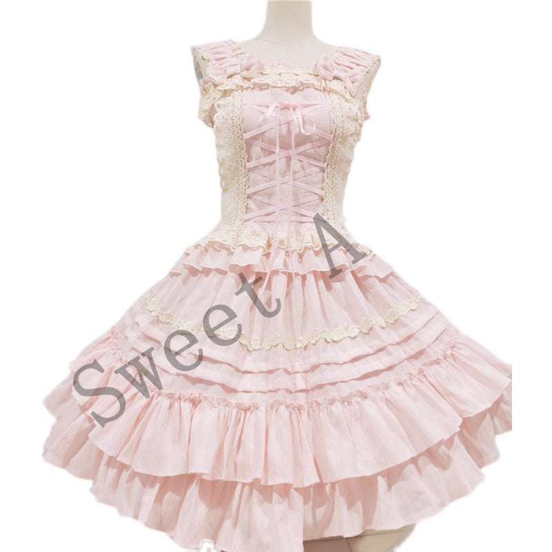 Sweet Angel - Balletcore Sweet Lolita Pink Dress Set