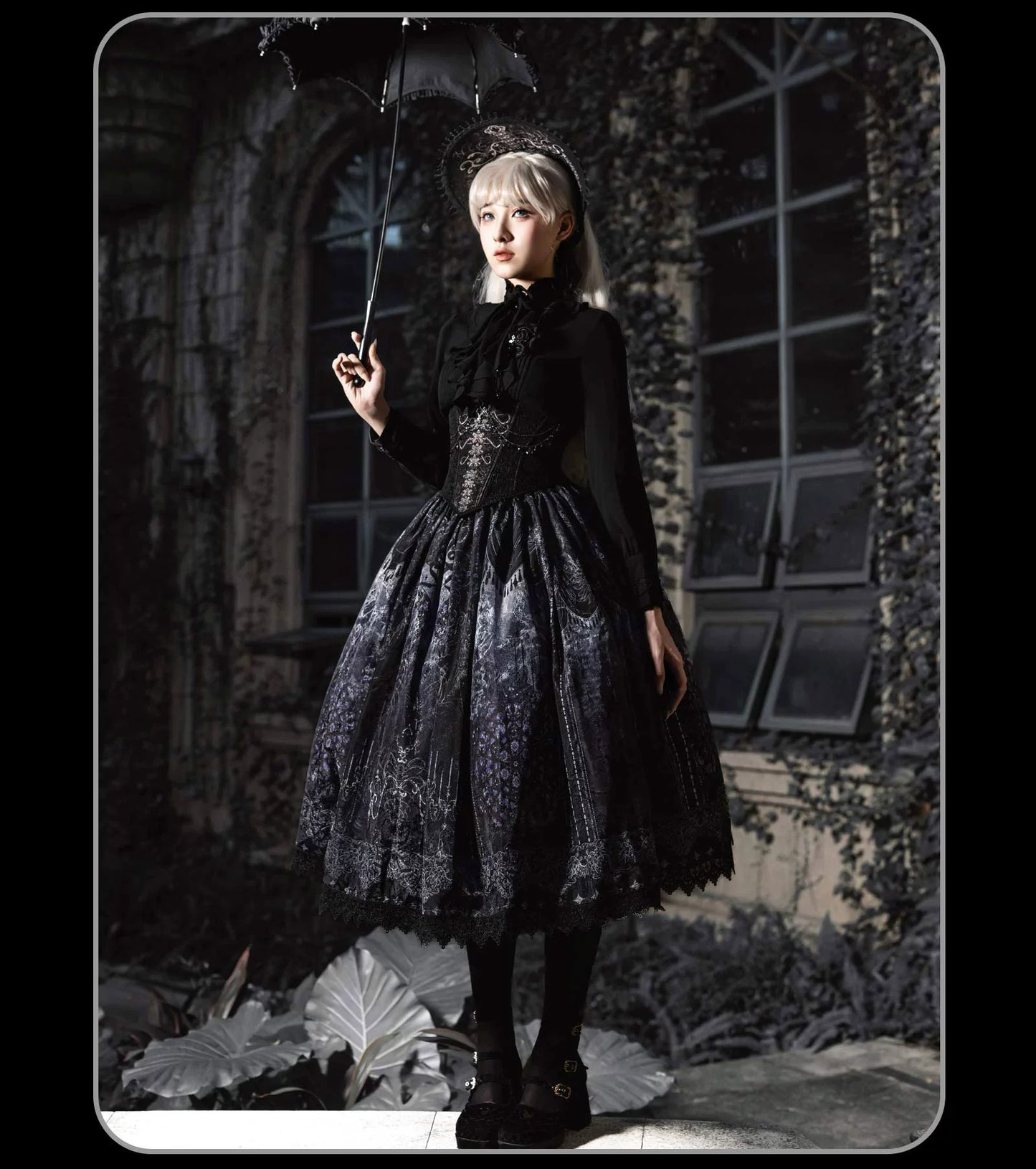 Susin Lolita - Bone-Eroded Butterfly - Gothic Lolita JSK & SK Set