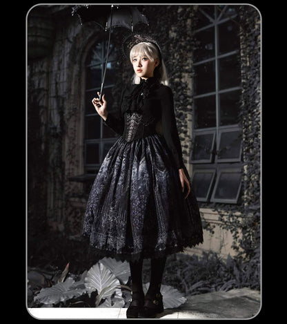 Susin Lolita - Bone-Eroded Butterfly - Gothic Lolita JSK & SK Set