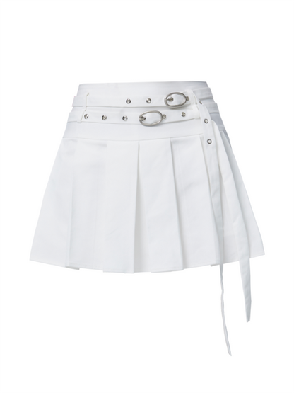 Hot Girl Suspender Skirt + Pleated Skirt + Shirt【s0000006726】