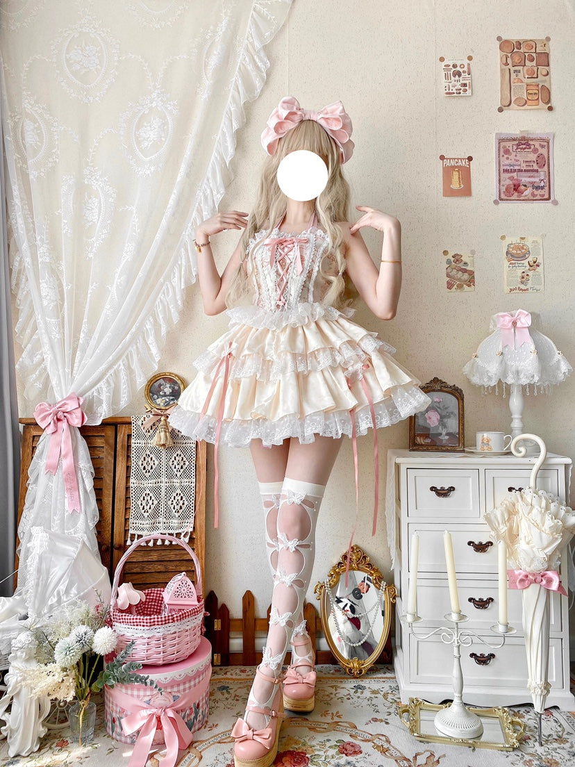 Qianmu - Endless Summer - Sweet Lolita Skirt Set with Ballet-Styled Bodice