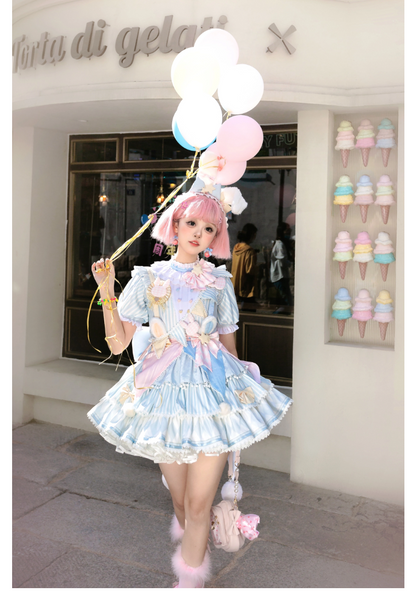 Forest Fluorescent Carps - Ouji Lolita Suit Circus Prince Shorts and OP Dress