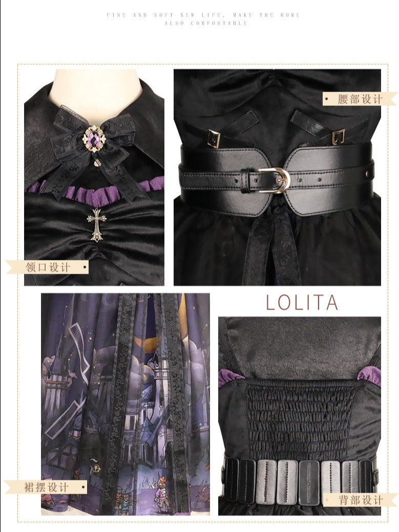 YingLuoFu - Witchville Halloween Gothic Lolita Jumper Dress