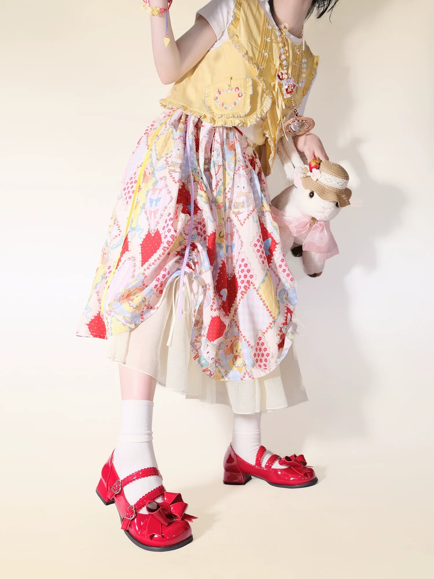 Dolly Doll - Apple Candy - Mary Jane Lolita Shoes Bow PU Low-Mid Heel Shoes