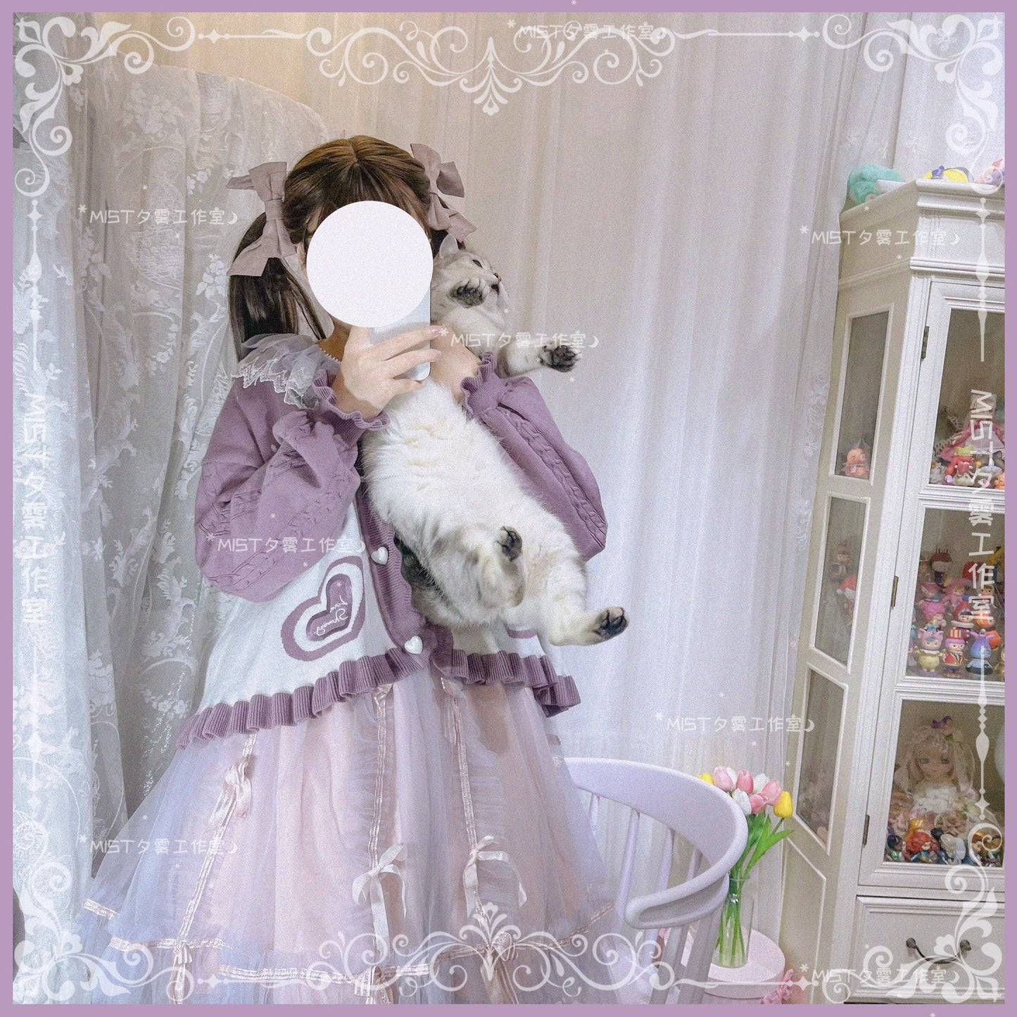 MIST - Beating Heart - Sweet Lolita Thick Sweater Coat Puff Sleeve