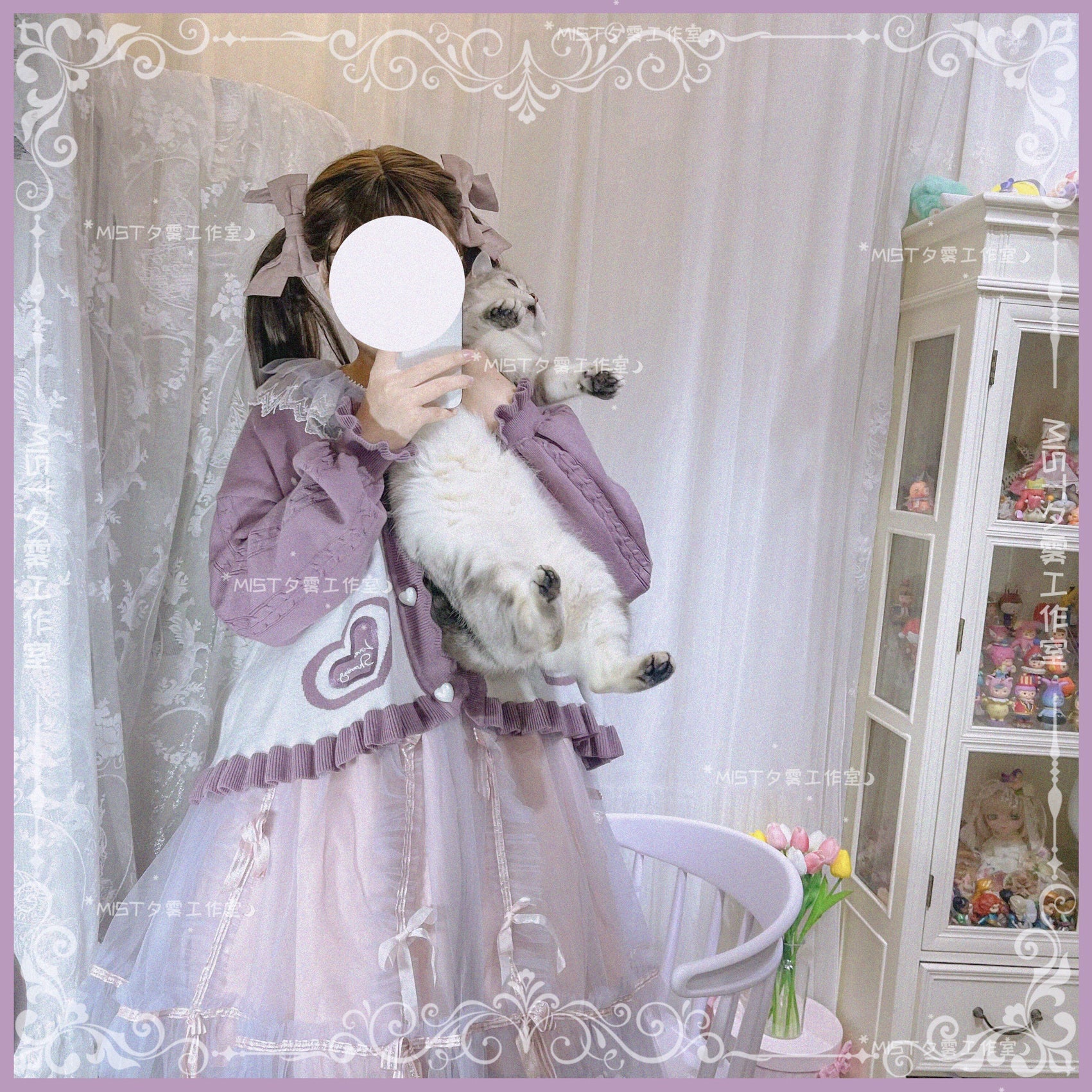 MIST - Beating Heart - Sweet Lolita Thick Sweater Coat Puff Sleeve