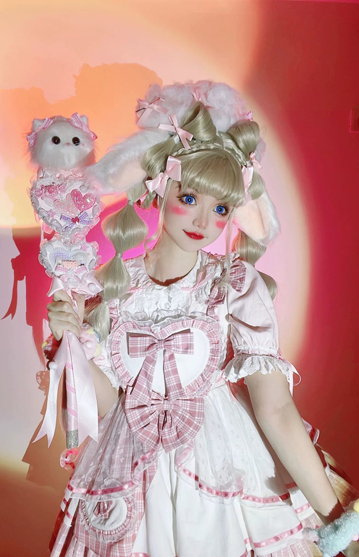 Half Sweet Lolita - Sweetheart Rescue - Sweet Lolita Dress Pink Lolita JSK Dress