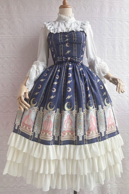 Yilia - Constellation Printing Chiffon Lolita JSK Dress