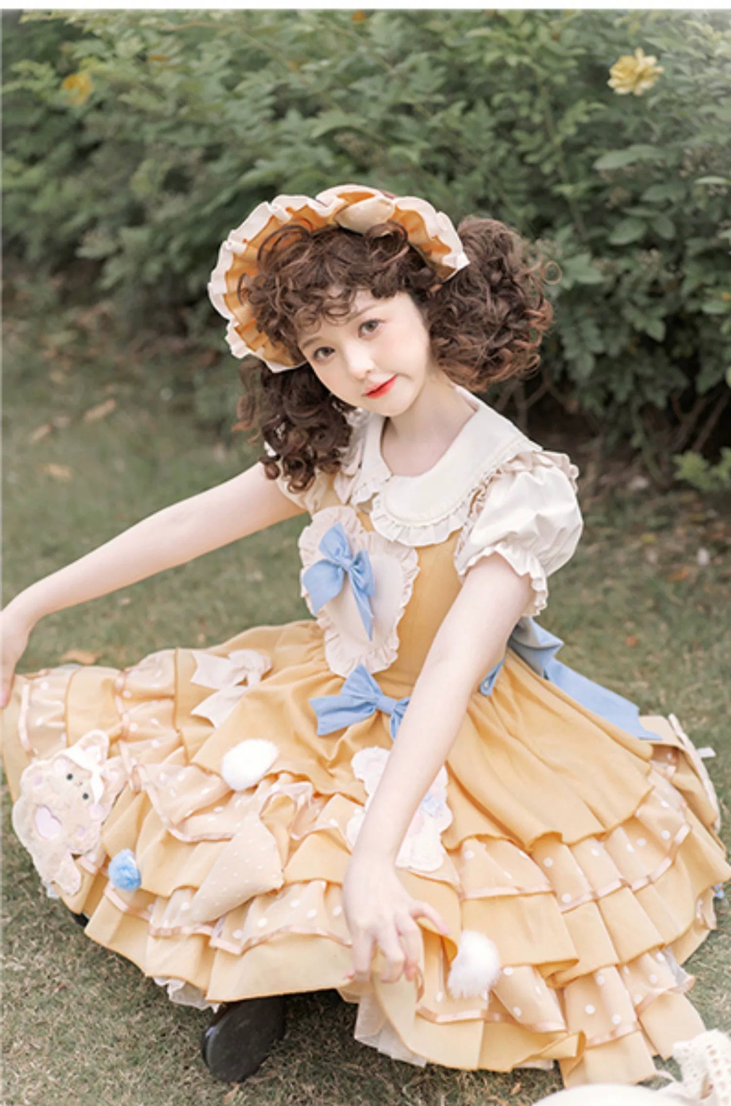 OCELOT - Bear Cheese - Sweet Lolita Jumper Dress Yellow Lolita JSK