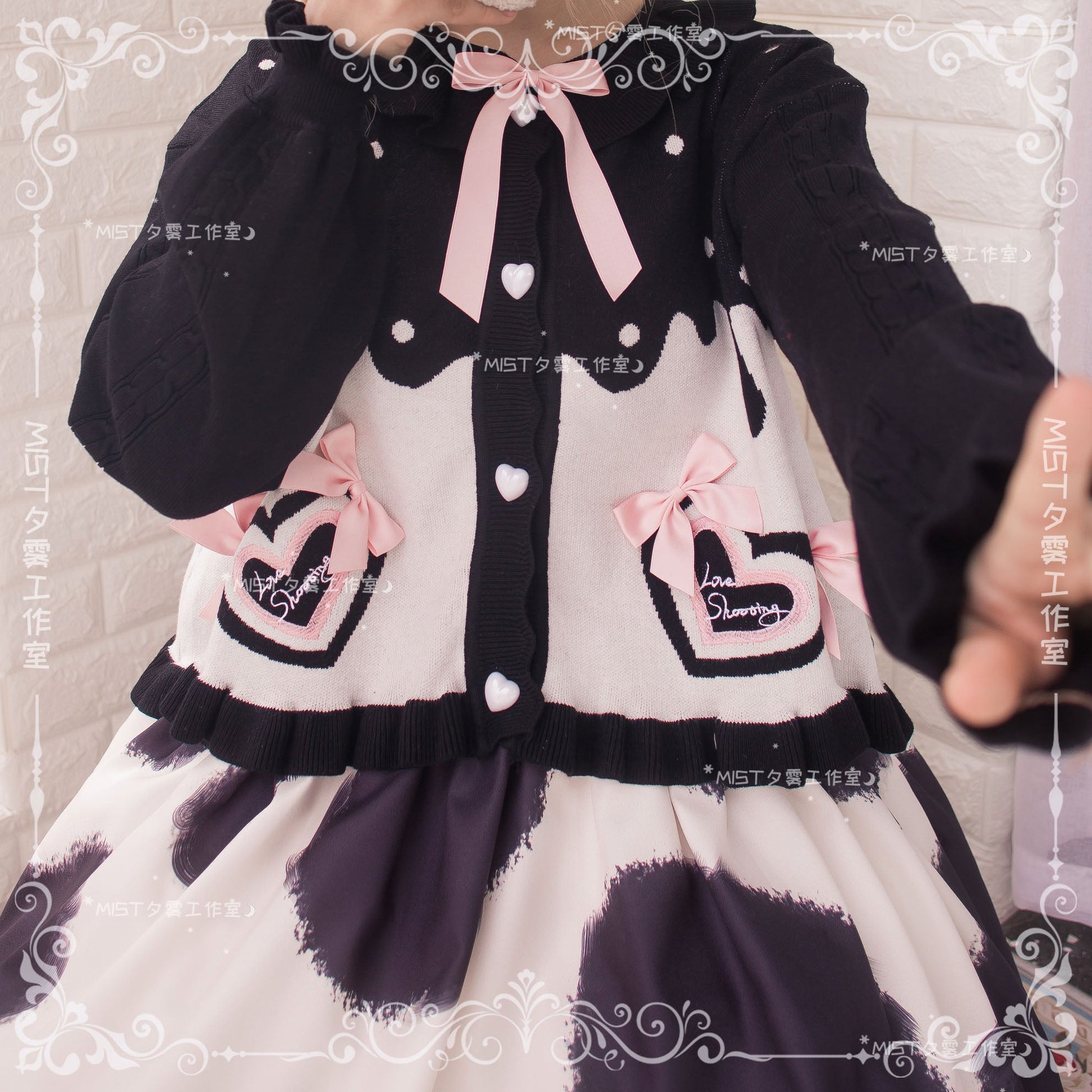 MIST - Beating Heart - Sweet Lolita Thick Sweater Coat Puff Sleeve