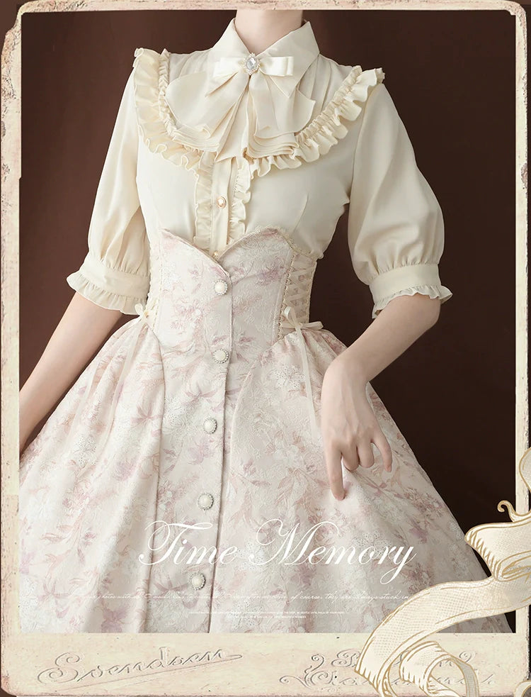 Time Memory - Earl Girl - Chiffon Classic Lolita Shirt, Mid-Length Mutton Sleeves