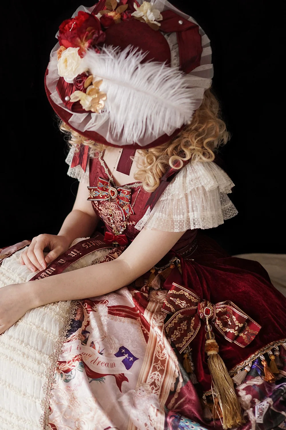 Miss Point - Kaleidoscope - Retro Lolita Headdress Bonnet Set and Necklace