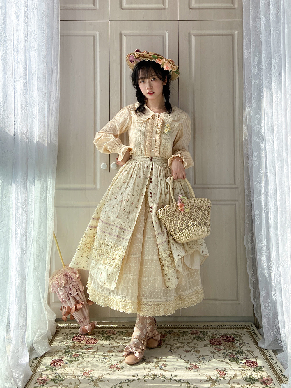 Miss Point - Flower and Alice - Idyllic Retro Floral Country Lolita SK