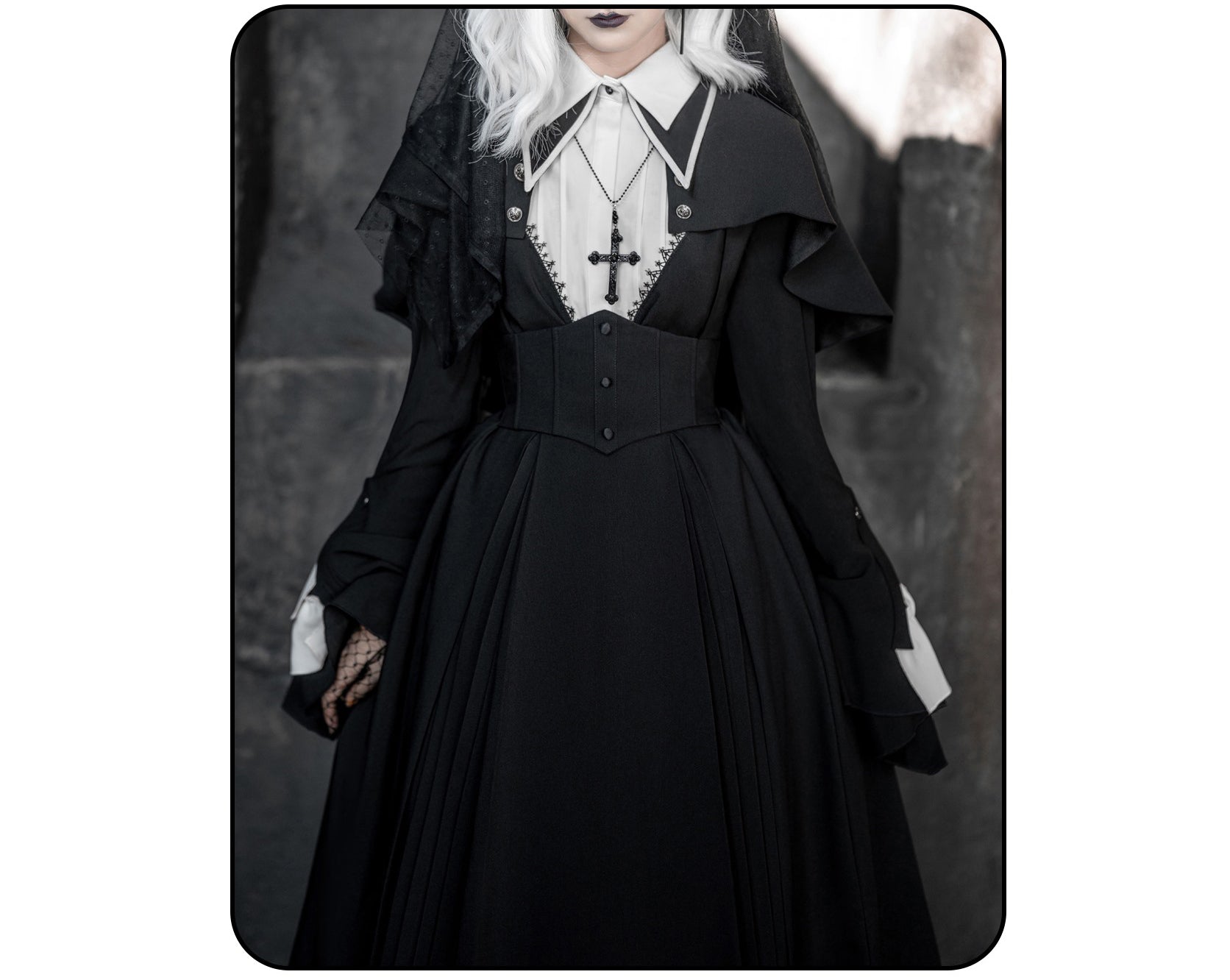 Susin Lolita - Cross Praise - Nun Style Gothic Lolita Dress and Blouse