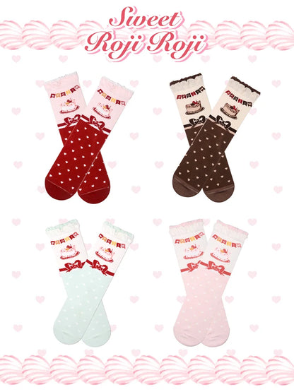 Roji Roji - Sweet Lolita Socks Cake Pattern Winter Socks