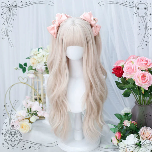 Dalao Home - Soft Soft - Daily Lolita Long Curly Pink Wig