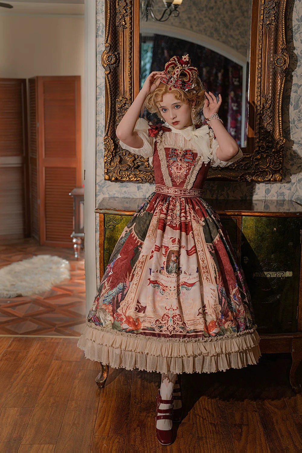 Miss Point - Kaleidoscope - Retro Lolita Dress Oil Painting Print JSK Dress Customized