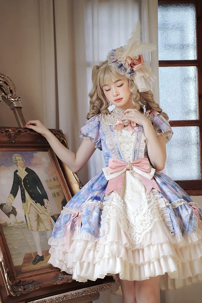 Alice Girl - Angel Heart - Sweet Lolita OP Dress, Tiered Ruffles